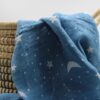 Muslin Cloth Baby Blanket Swaddle Moon & Stars - Image 2